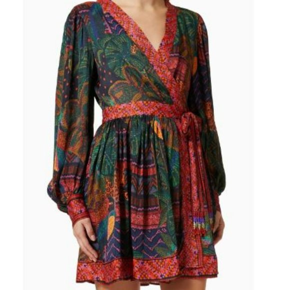FARM Rio Dresses & Skirts - FARM RIO FOREST TAPESTRY WRAP MINI DRESS  XS